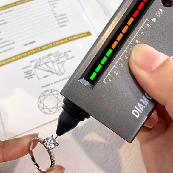 Stunning Petite 3 Stone GRA Certified 1.10Ctw Moissanite Diamond Ring - Picture 13 of 16